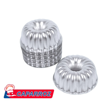 Mini Bundt Cake Pans – Decorative Fluted Design | 9x4cm Aluminum Set of 6 by Caparroz